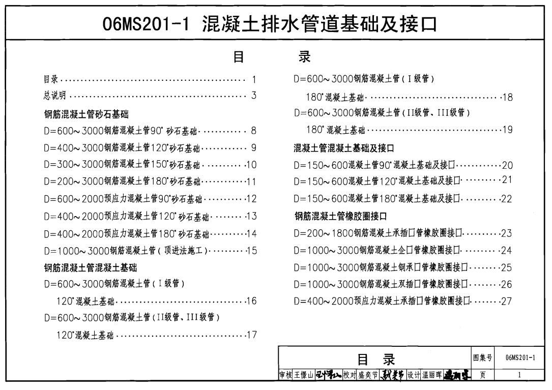 06MS201-1混凝土排水管道基础及接口