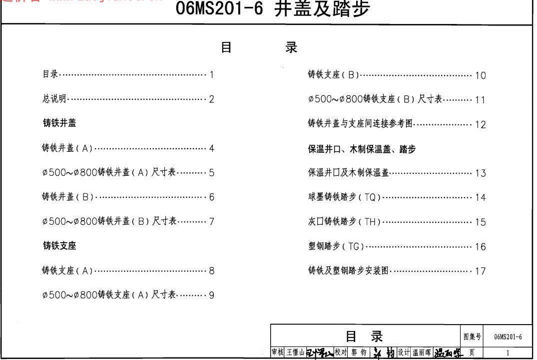 06MS201-6井盖及踏步图集